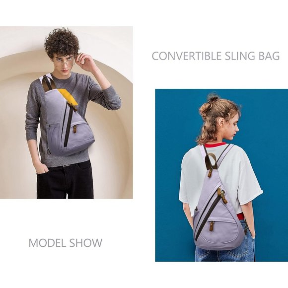 Women Small Casual Canvas Sling Crossbody Shoulder Backpack